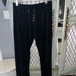 Juicy Couture black terry cloth pants size petite with rhinestones